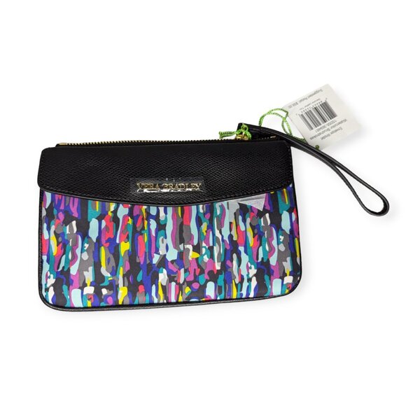 NWT Vera Bradley Watercolor Brushstrokes Leather Envelope Wristlet Wallet - Picture 1 of 7